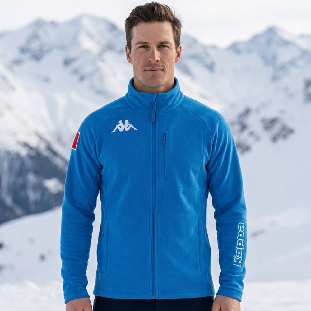 KAPPA Brilliant Navy Men’s Ski Fleece Jacket – Italian National Team (FISI) Gear